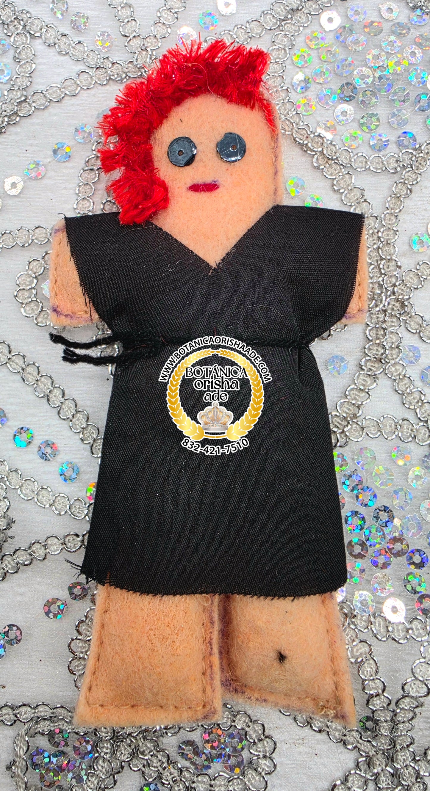 MUÑECA DE TRAPO DE VUDU NEGRA CHIQUITA