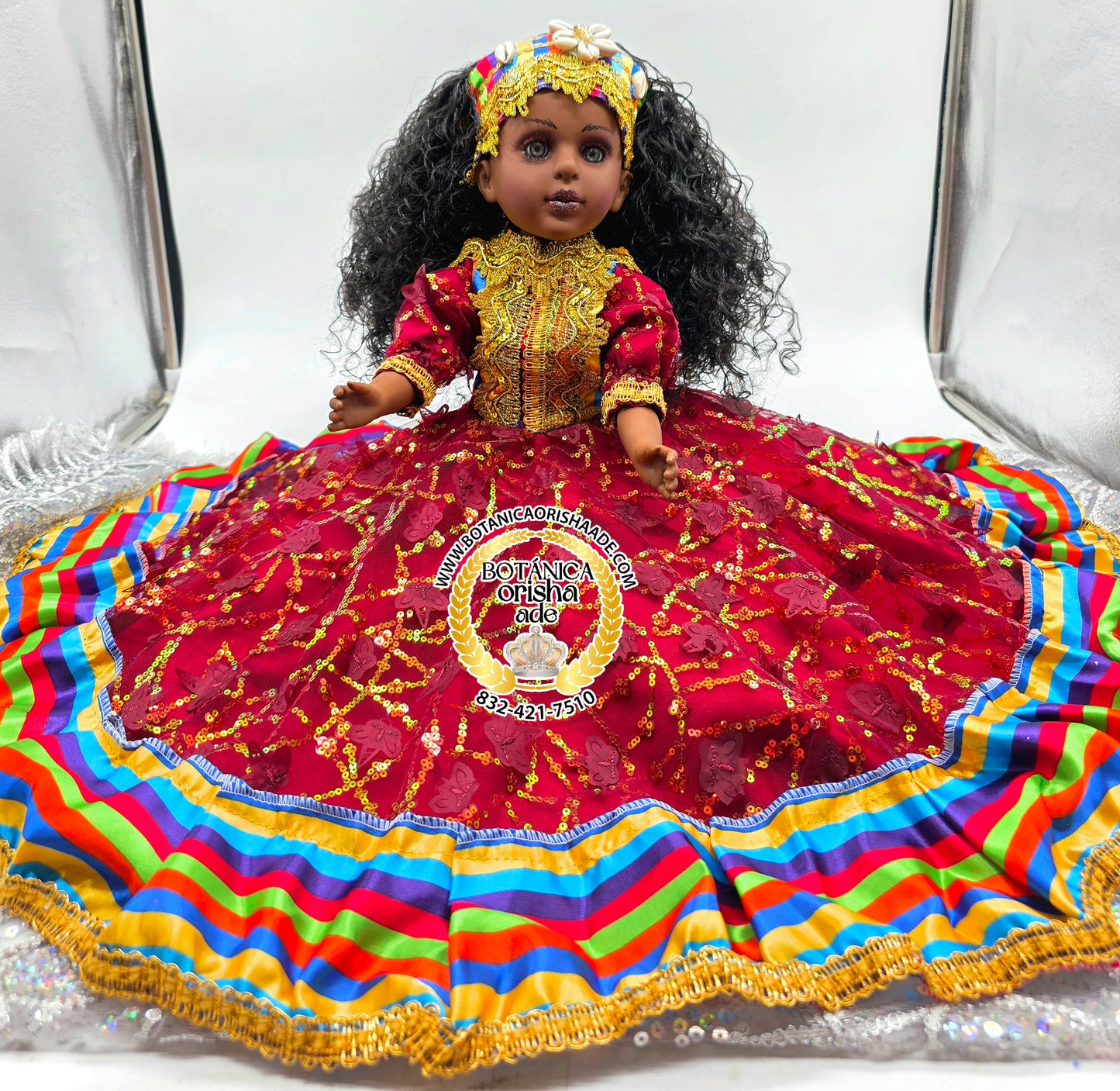 MUÑECA MEDIANA VESTIDA DE 9 COLORES