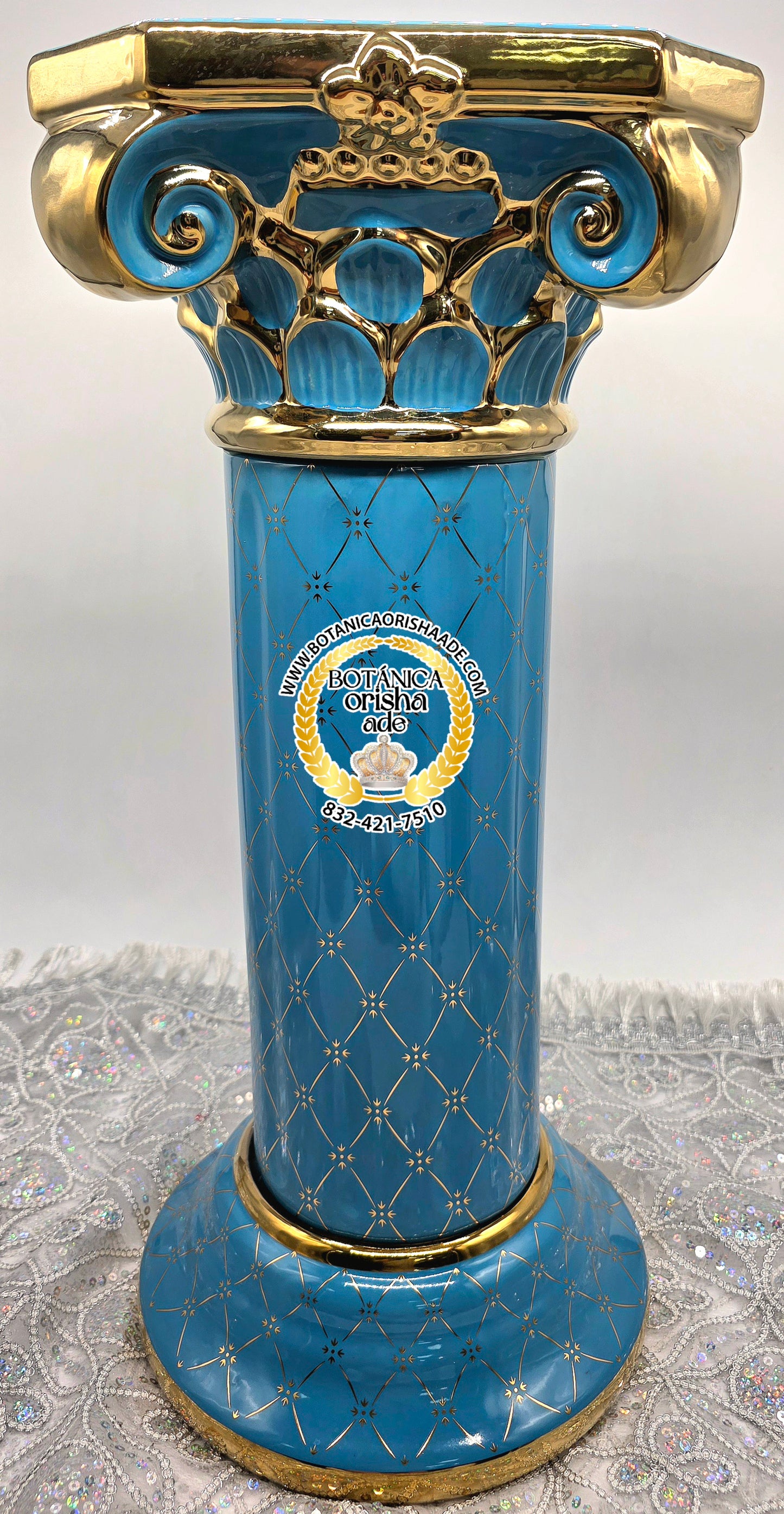 PEDESTAL DE YEMAYA AZUL CLARITO