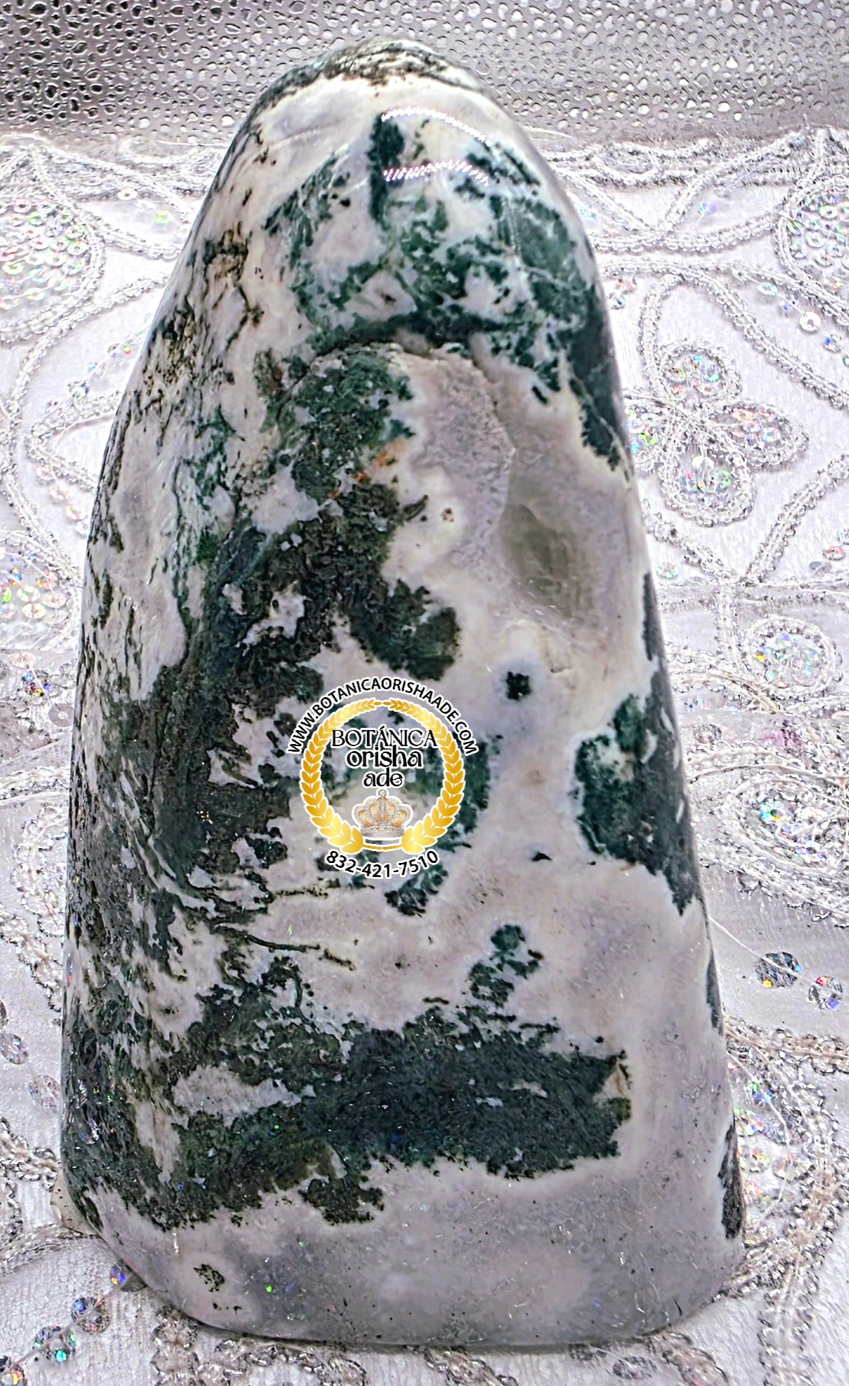 PIEDRA DE CRISTAL -AGATA DE MUSGO - MOSS AGATE 5"