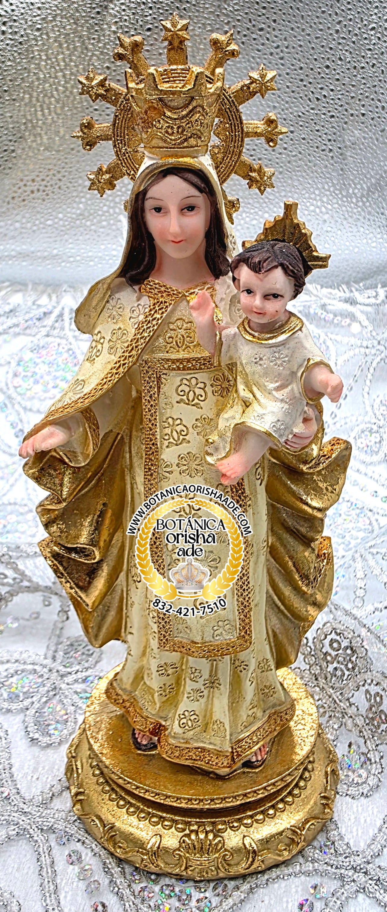 ESTATUA VIRGEN DE LAS MERCEDES ORO 6"
