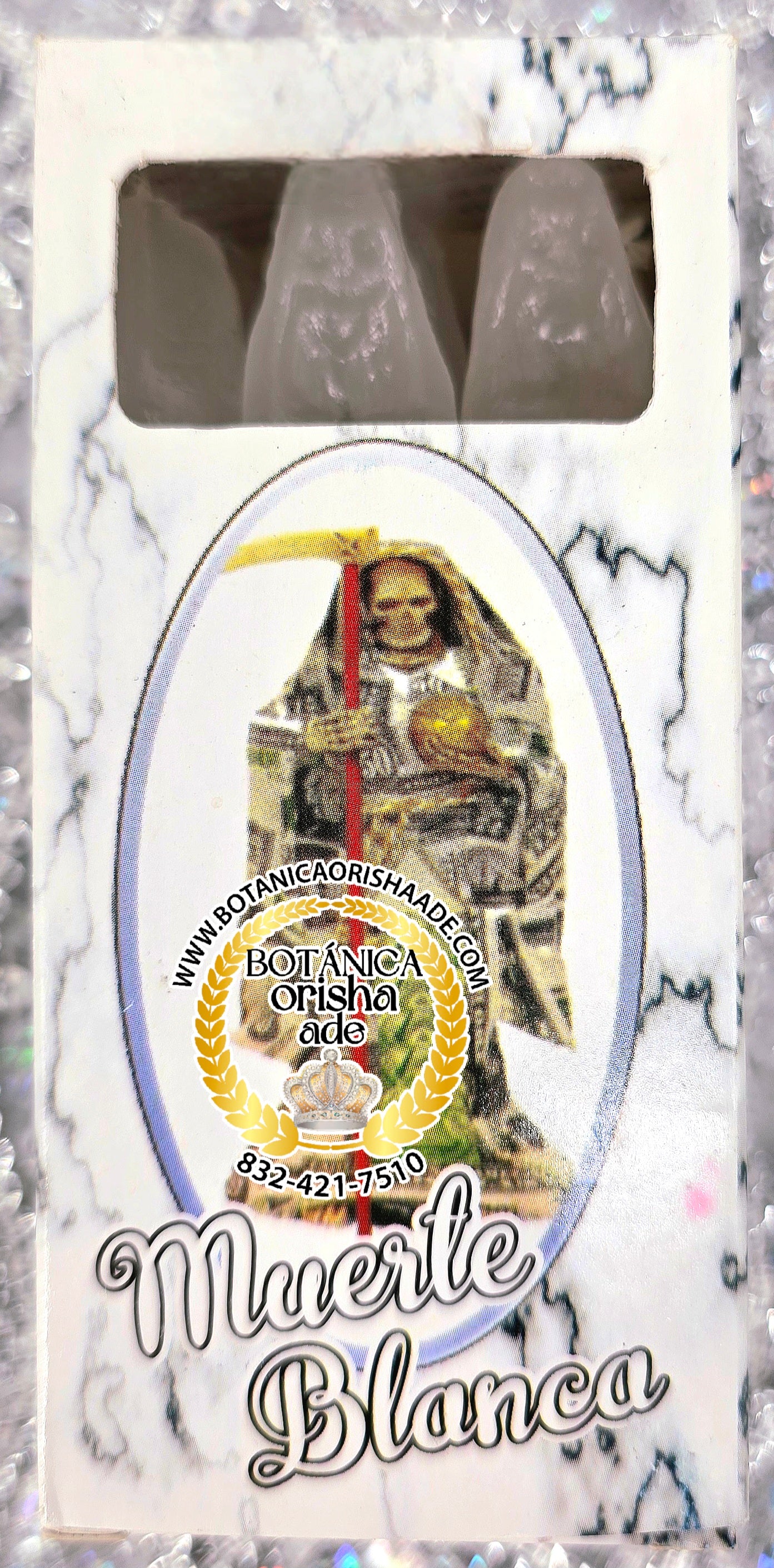 VELA DE PALO - SANTA MUERTE BLANCA