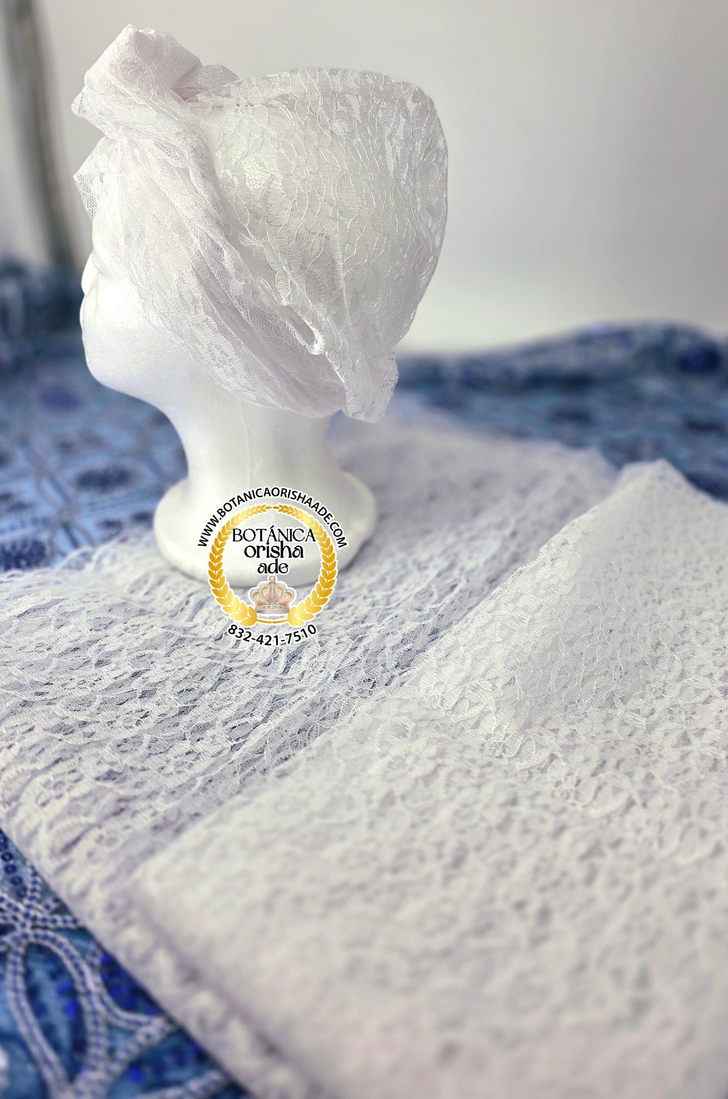 SHAWL CON TURBANTE DE IYAWO BLANCO