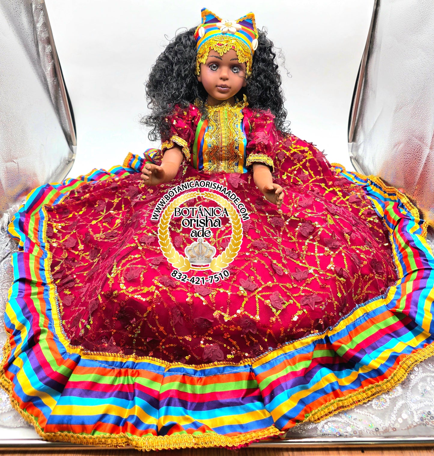 MUÑECA GRANDE VESTIDA DE 9 COLORES