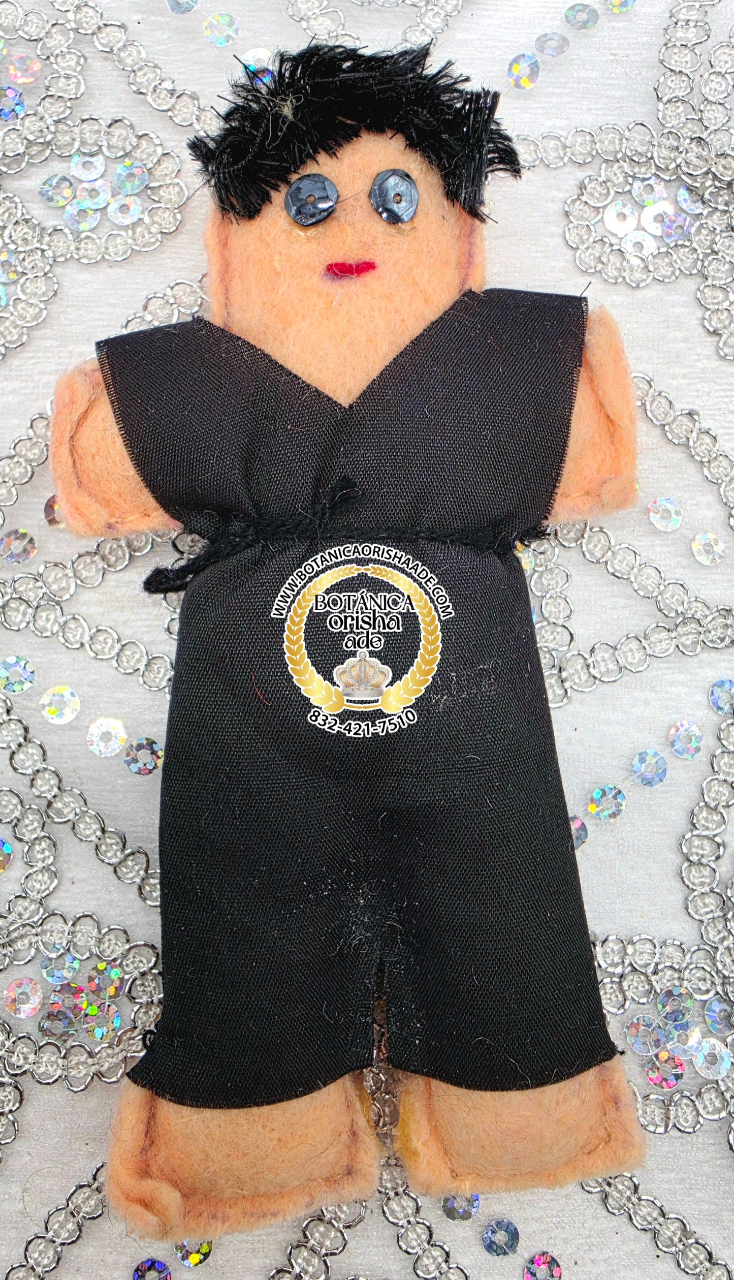 MUÑECO DE TRAPO DE VUDU NEGRO CHIQUITO