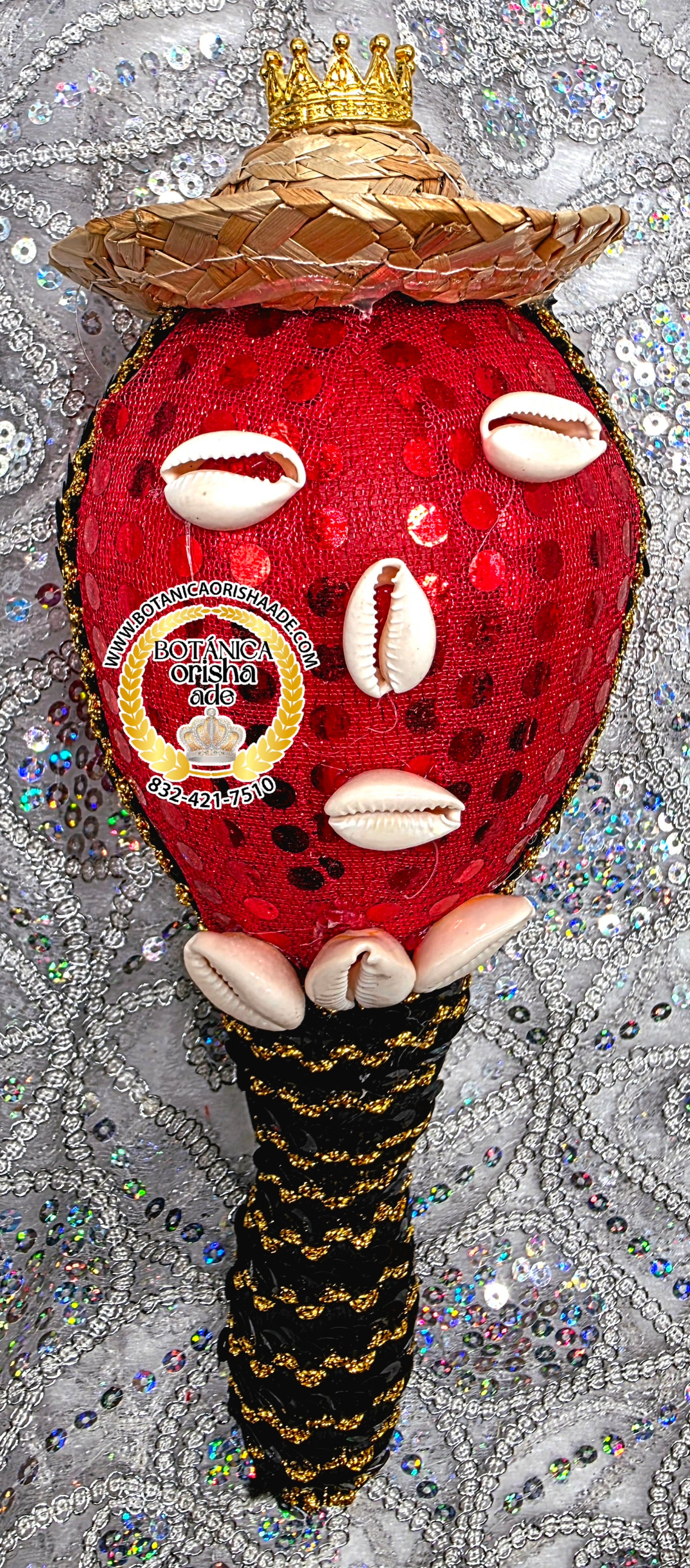 MARACA FORRADA EN TELA DE ELEGUA