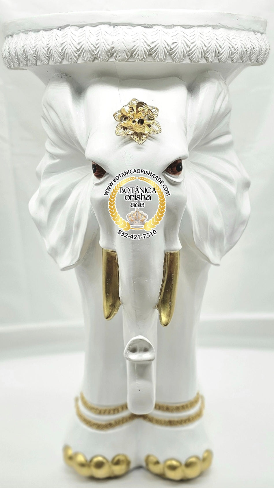 PEDESTAL DE ELEFANTE BLANCA