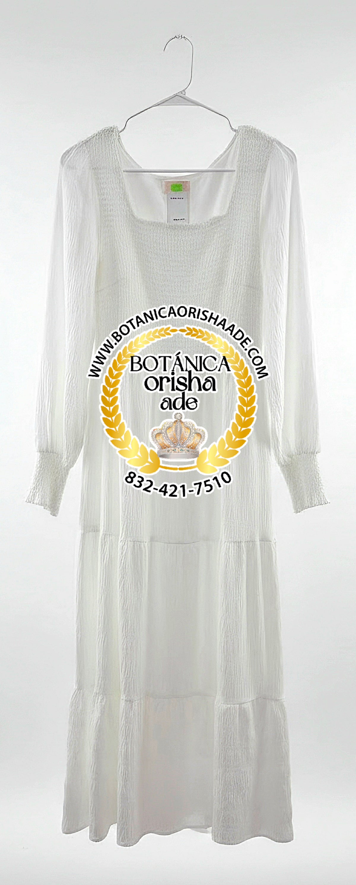 VESTIDO BLANCO MANGA LARGA - L