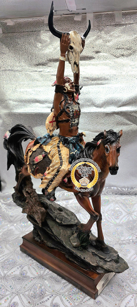 ESTATUA DE INDIO A CABALLO 26"