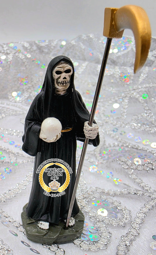 ESTATUA DE LA SANTA MUERTE NEGRA CHIQUITA 4"
