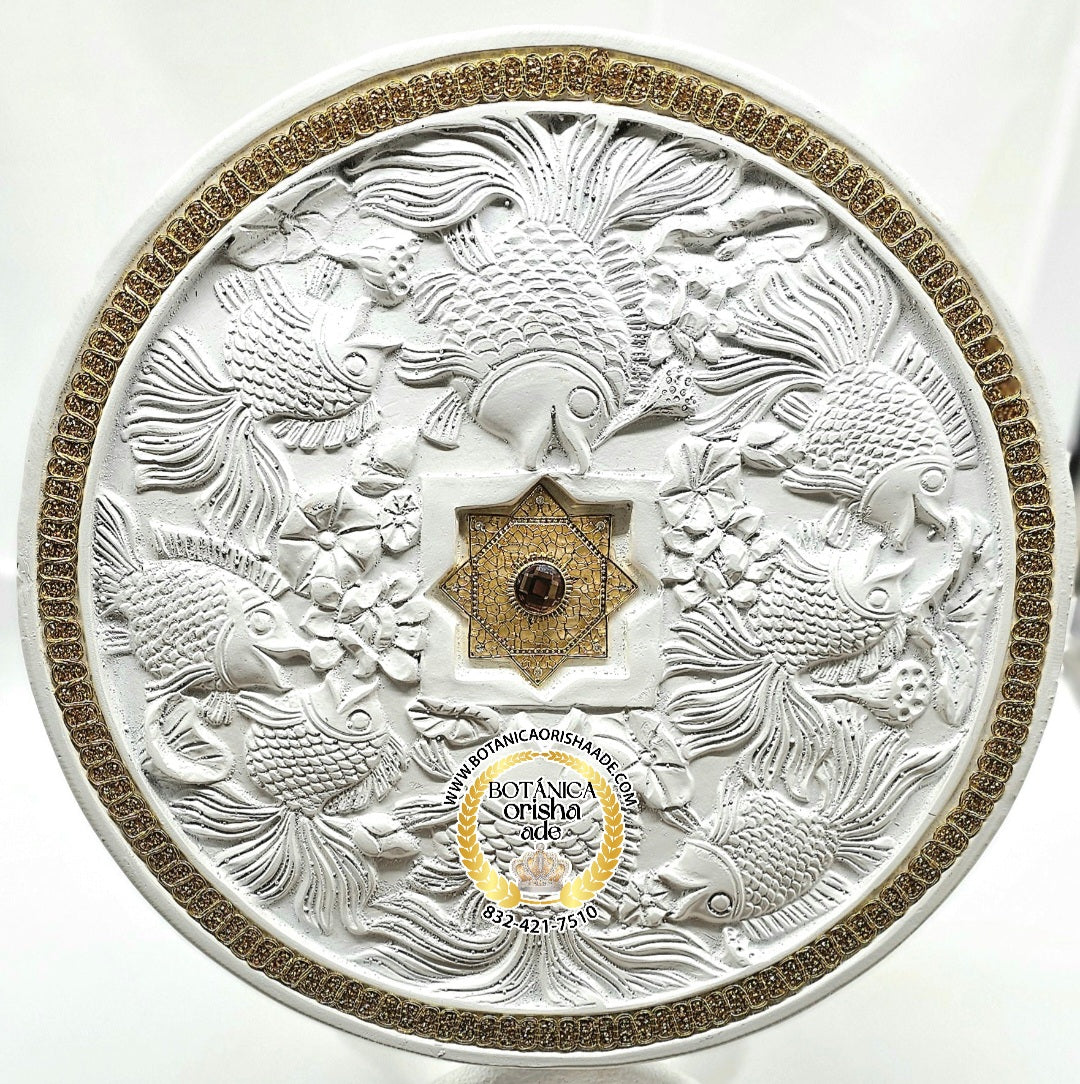 PEDESTAL DE ELEFANTE BLANCA