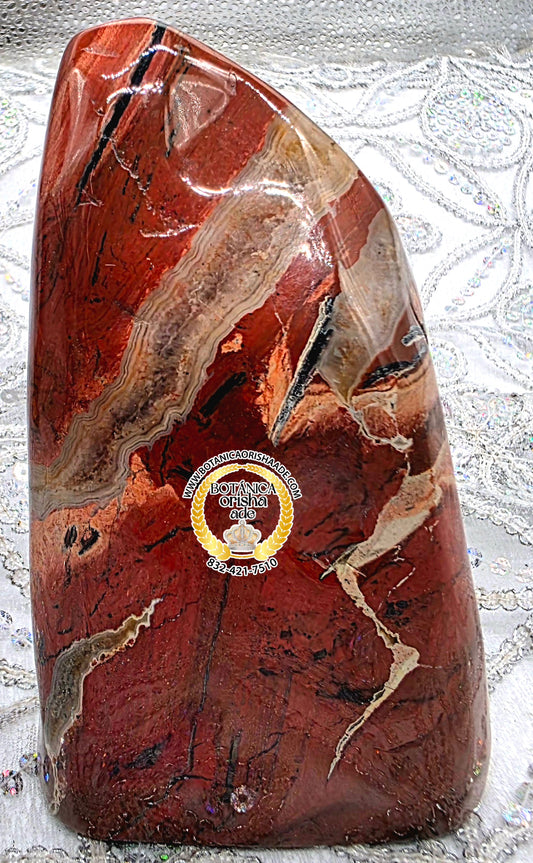 PIEDRA DE CRISTAL - JASPE ROJO - RED JASPER 5"