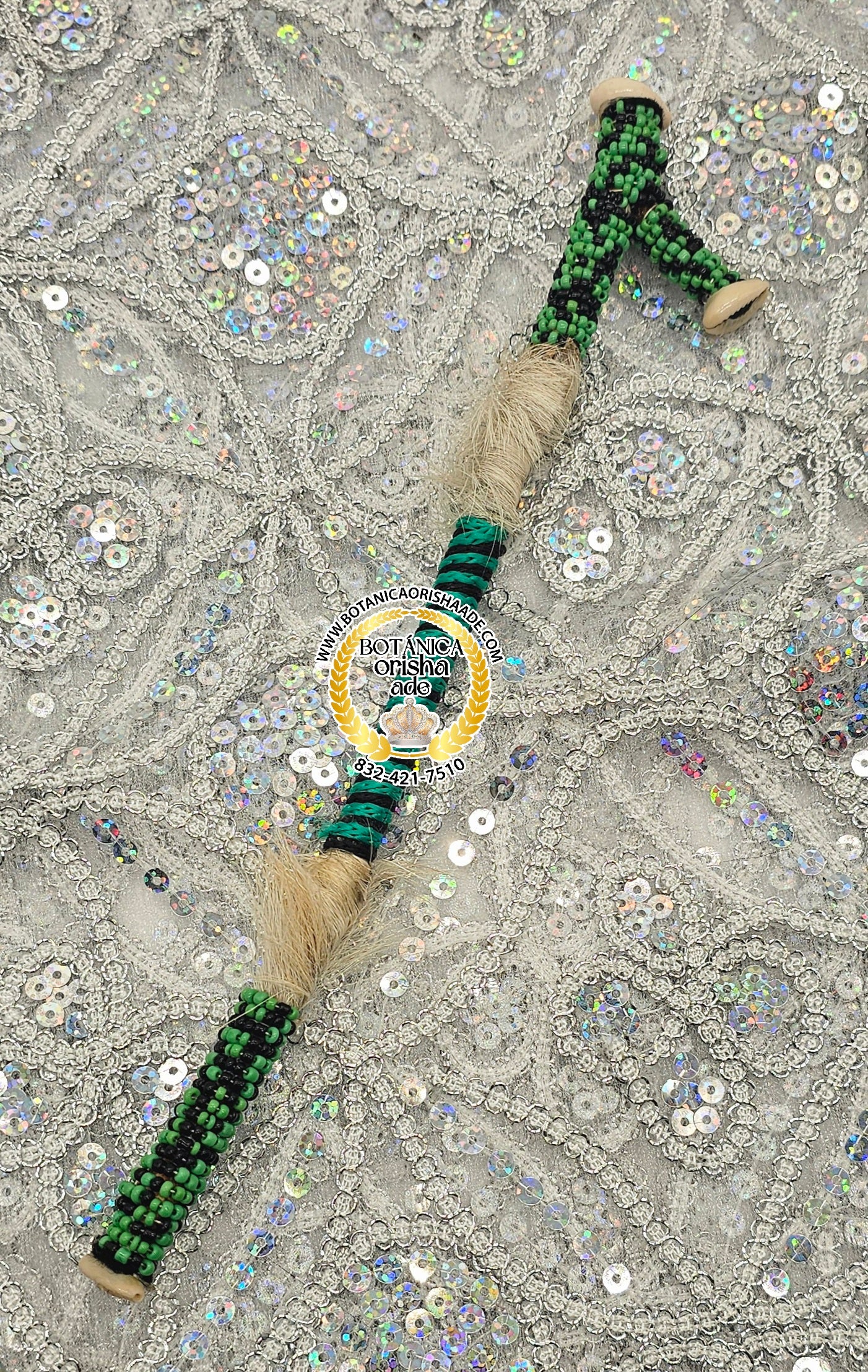 GARABATOS FORRADO CON PIEL DE CHIVO DE OGGUN PEQUEÑO