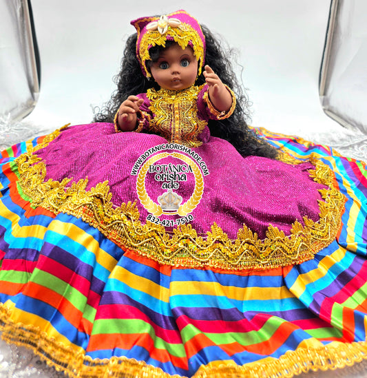 MUÑECA PEQUEÑA VESTIDA DE 9 COLORES