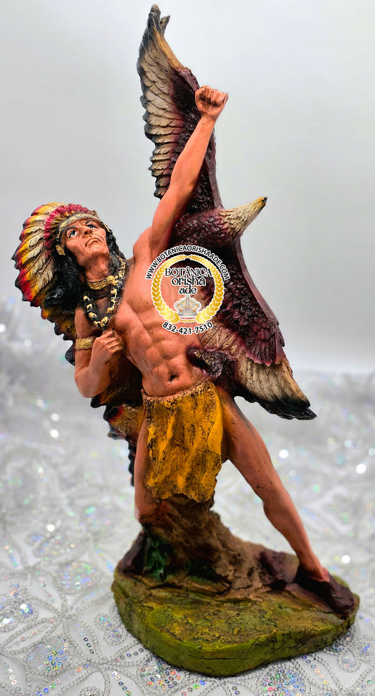 ESTATUA DE INDIO CON AGUILA 21"