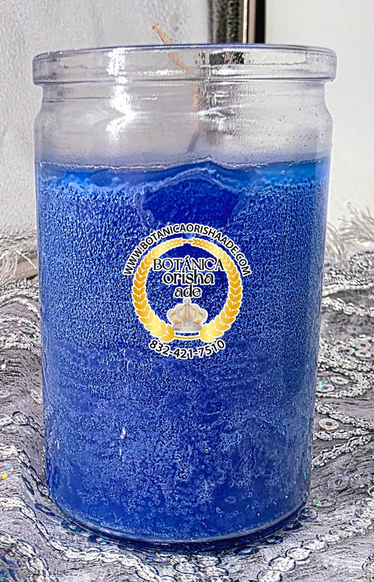 VELA DE VASO PEQUEÑA - AZUL