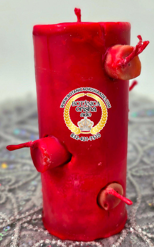 VELA - 7 MECHAS ROJA