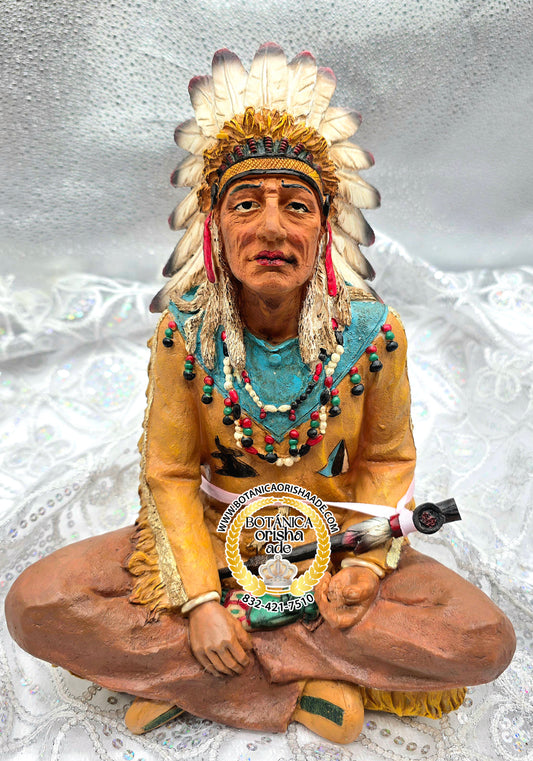 ESTATUA DE INDIO SENTADO 11"
