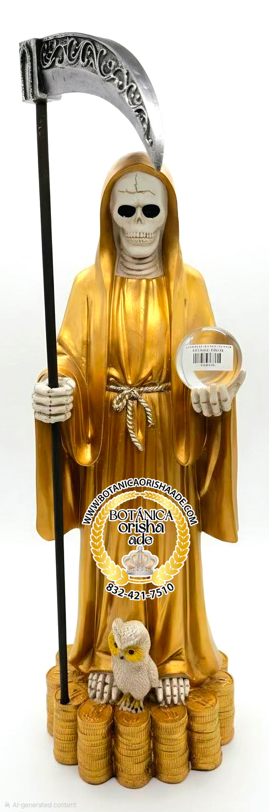 SANTA MUERTE DE DINERO EN ORO 30'