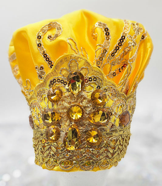 GORRO DE OSHUN DE GALA CON DISEÑO
