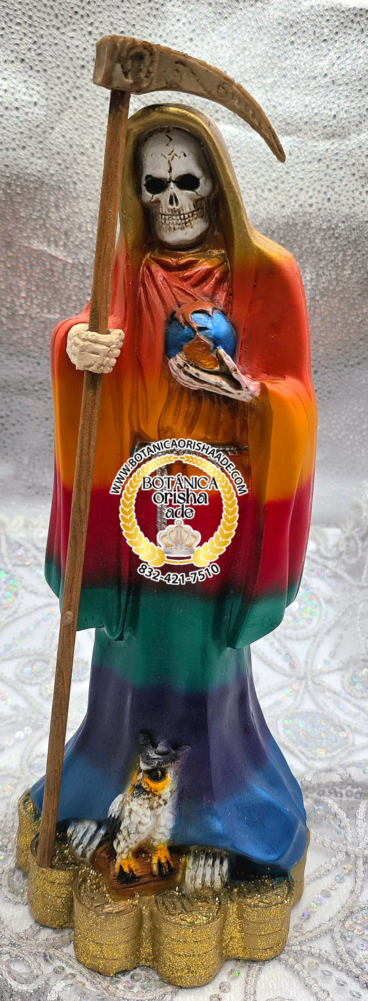 ESTATUA DE LA SANTA MUERTE DE 7 COLORES 13"