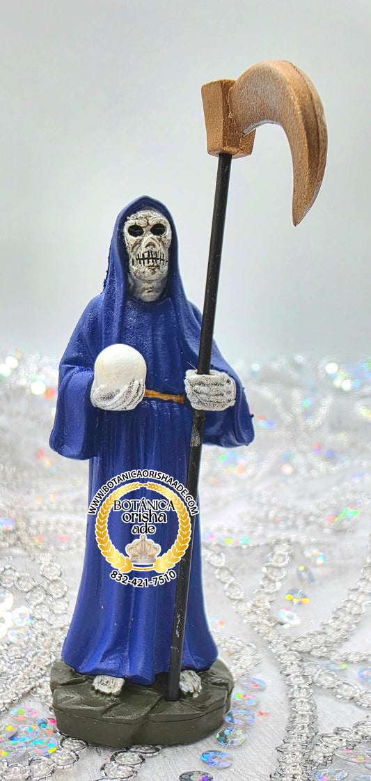 ESTATUA DE LA SANTA MUERTE CHIQUITA AZUL 4"