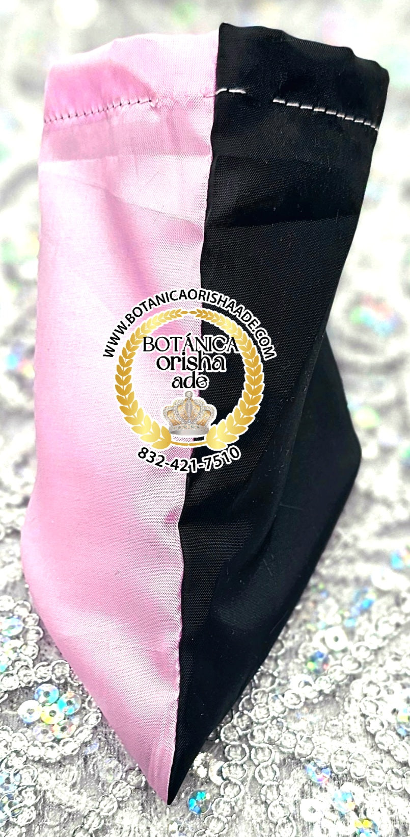 BOLSA DE CARACOL ROSADA CON NEGRO