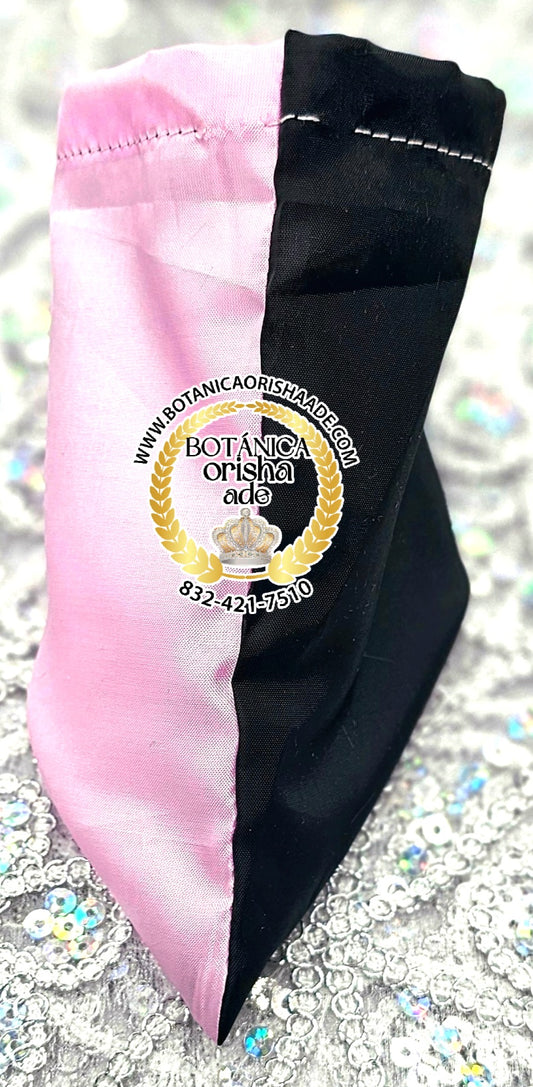 BOLSA DE CARACOL ROSADA CON NEGRO