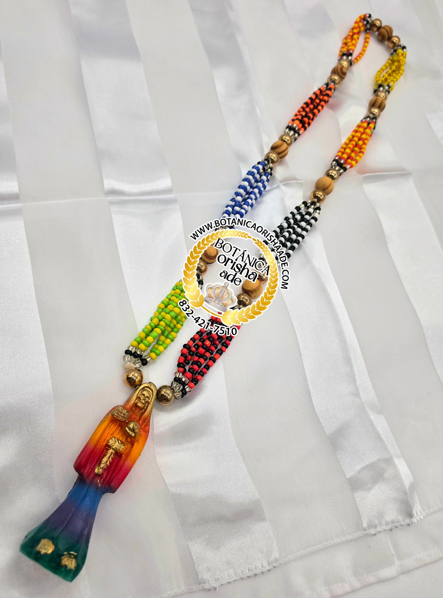 COLLAR DE MAZO DE LA SANTA MUERTE 7 COLORES