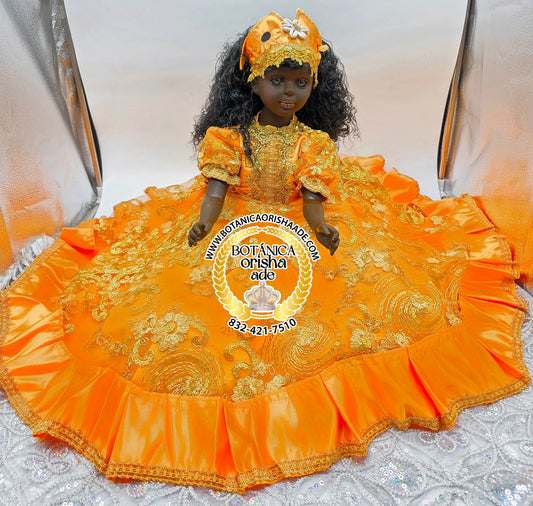 MUÑECA GRANDE VESTIDA DE AMARILLO