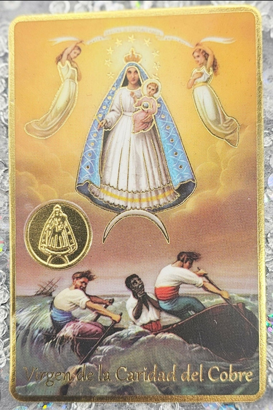 POSTAL CON ORACIÓN DE CARIDAD DEL COBRE