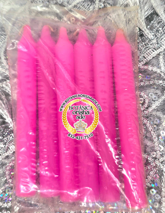 PAQUETE DE 6 VELA DE PALO ROSADO