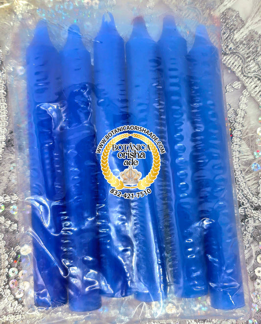 PAQUETE DE 6 VELA DE PALO AZUL