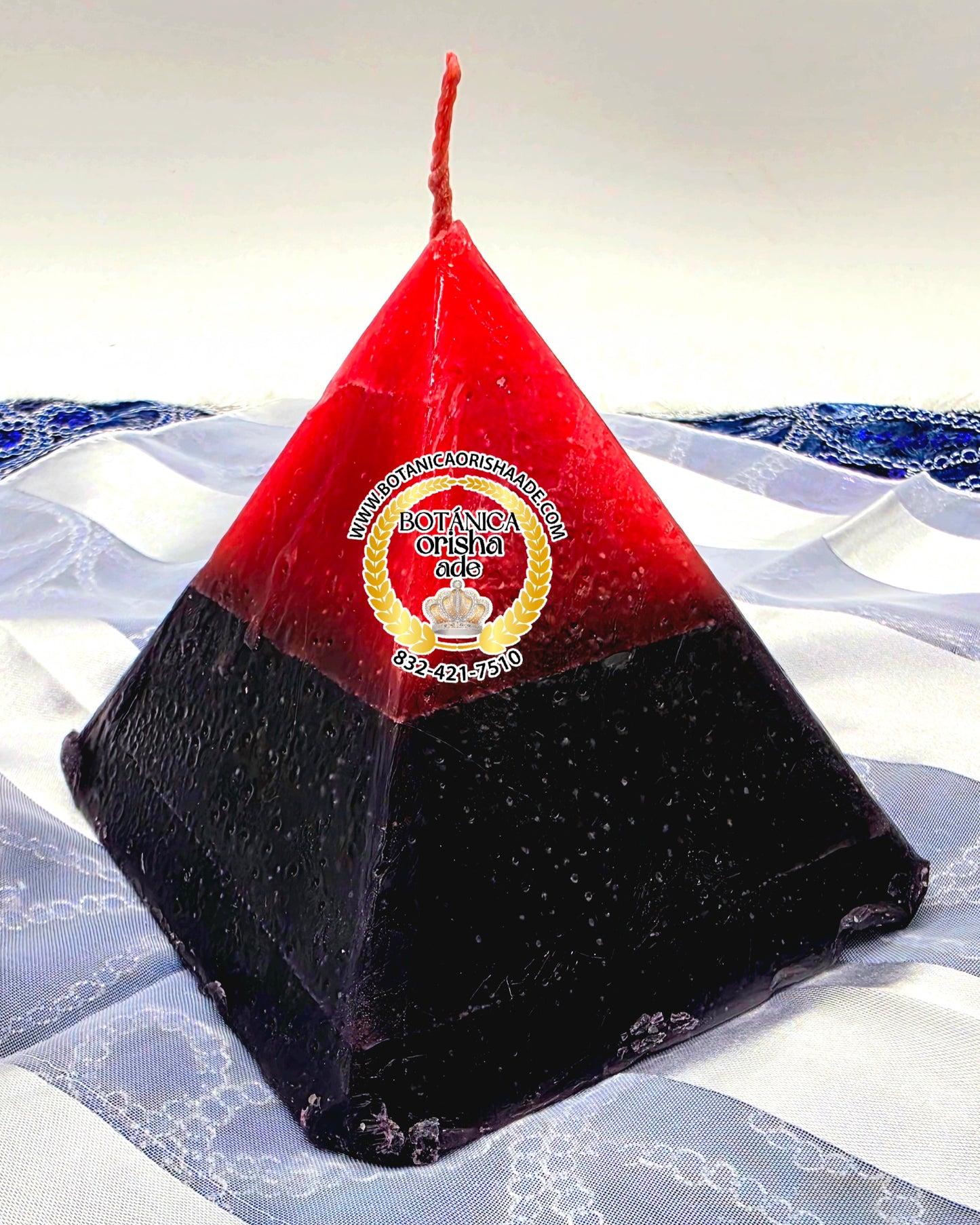 VELA DE PIRAMIDE - ROJA Y NEGRA