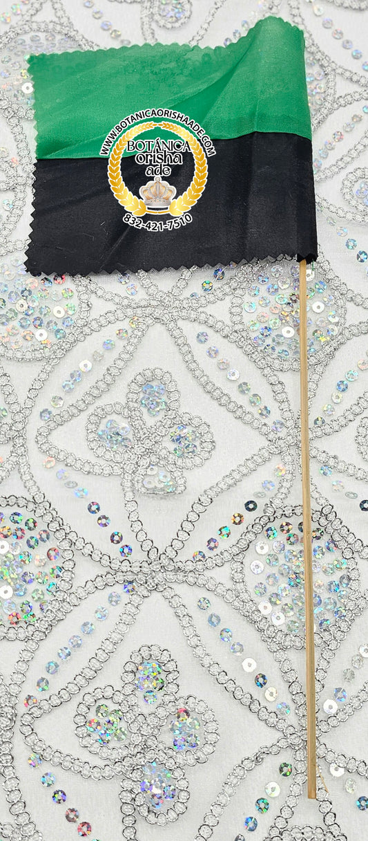 BANDERA MITAD VERDE MITAD NEGRA