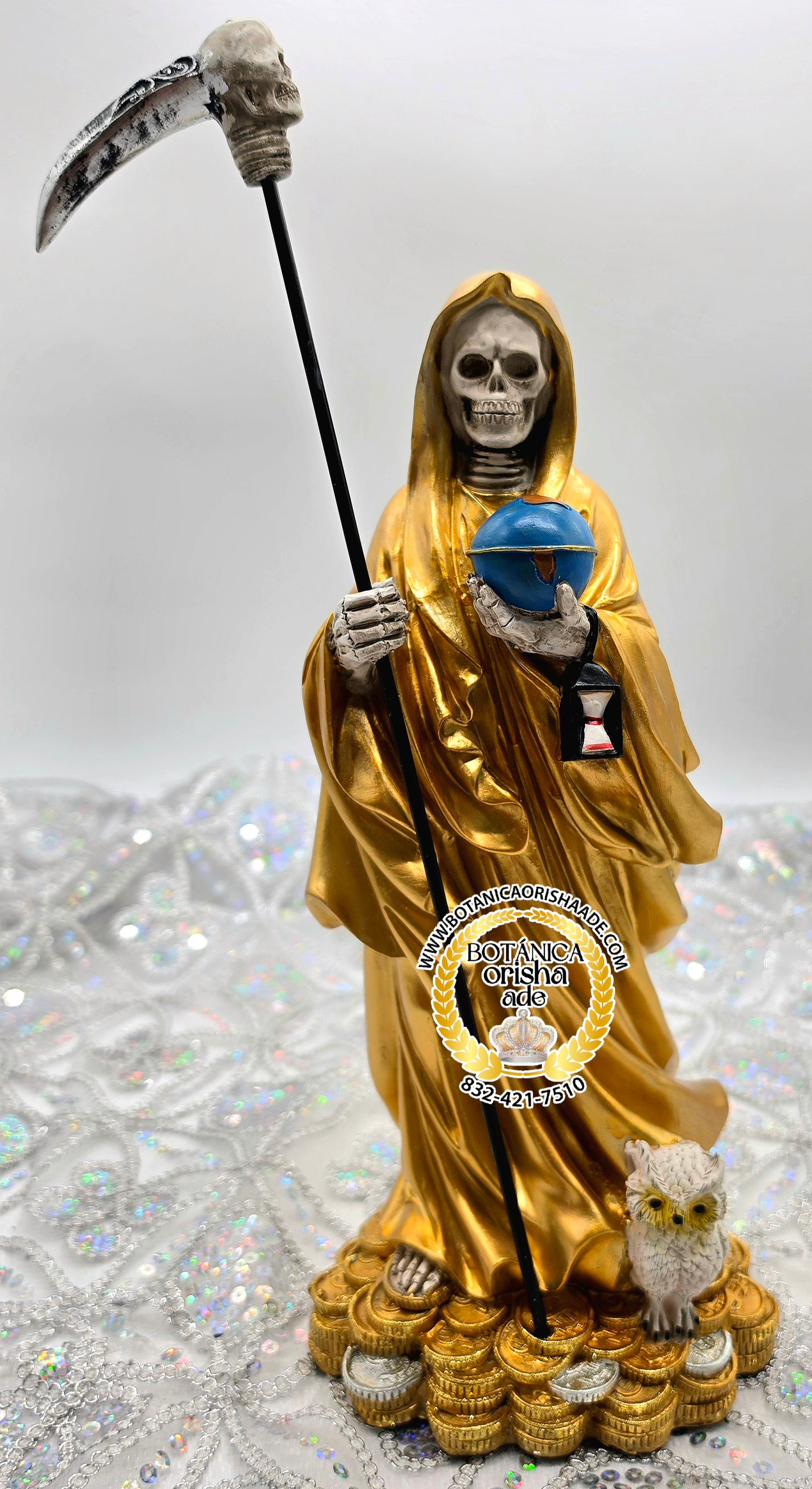 SANTA MUERTE DE DINERO ORO 12'