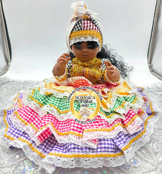 MUÑECA PEQUEÑA VESTIDA DE 7 COLORES EN GINGA