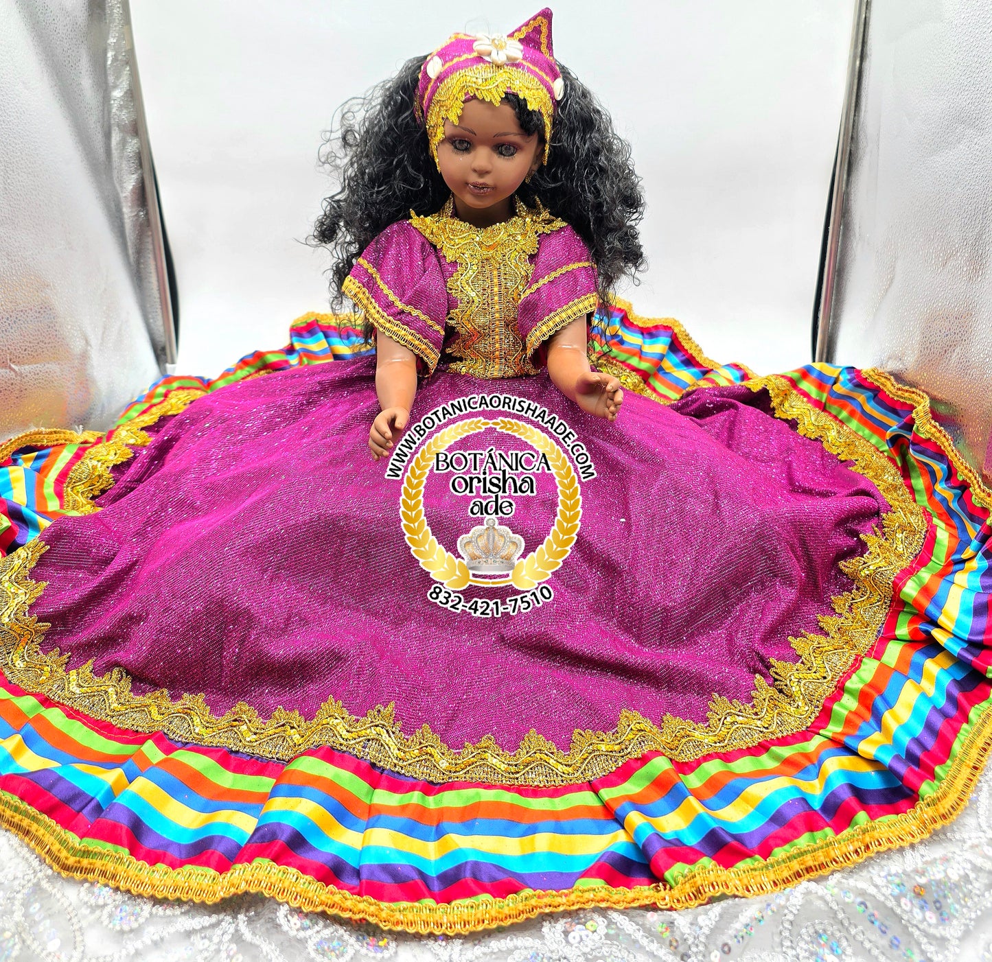 MUÑECA GRANDE VESTIDA DE 9 COLORES