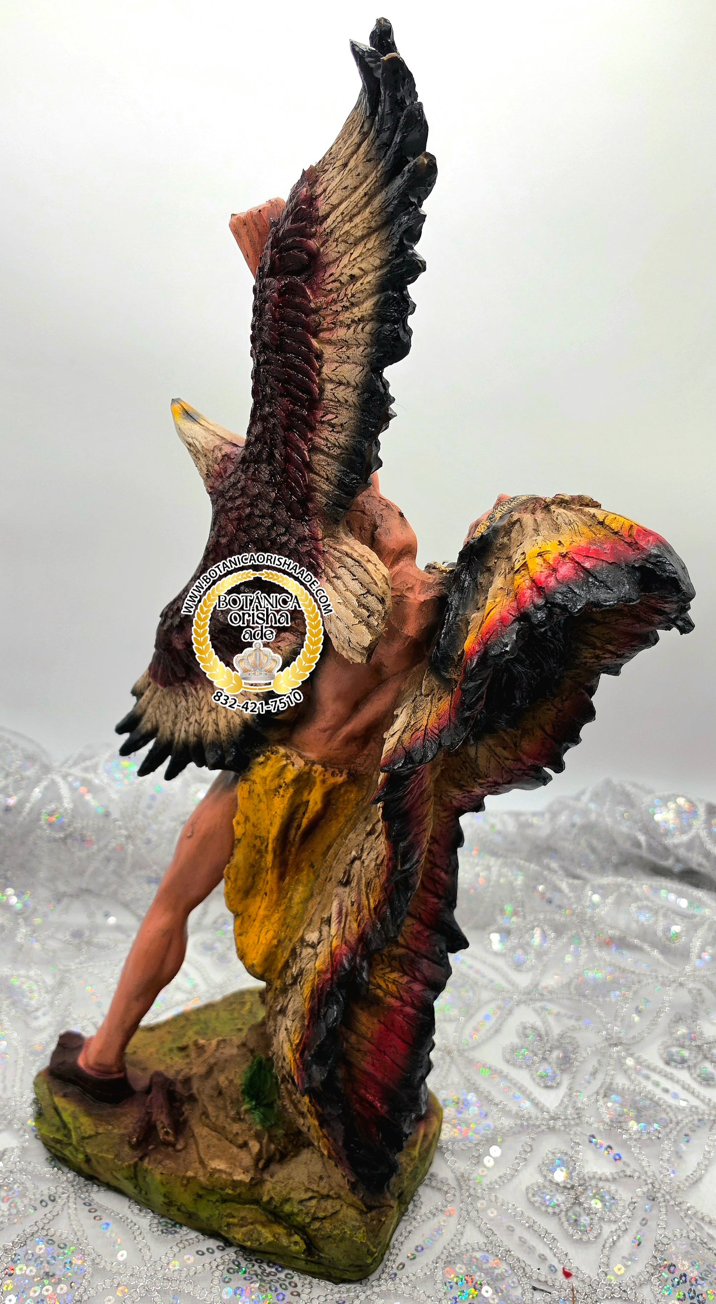 ESTATUA DE INDIO CON AGUILA 21"