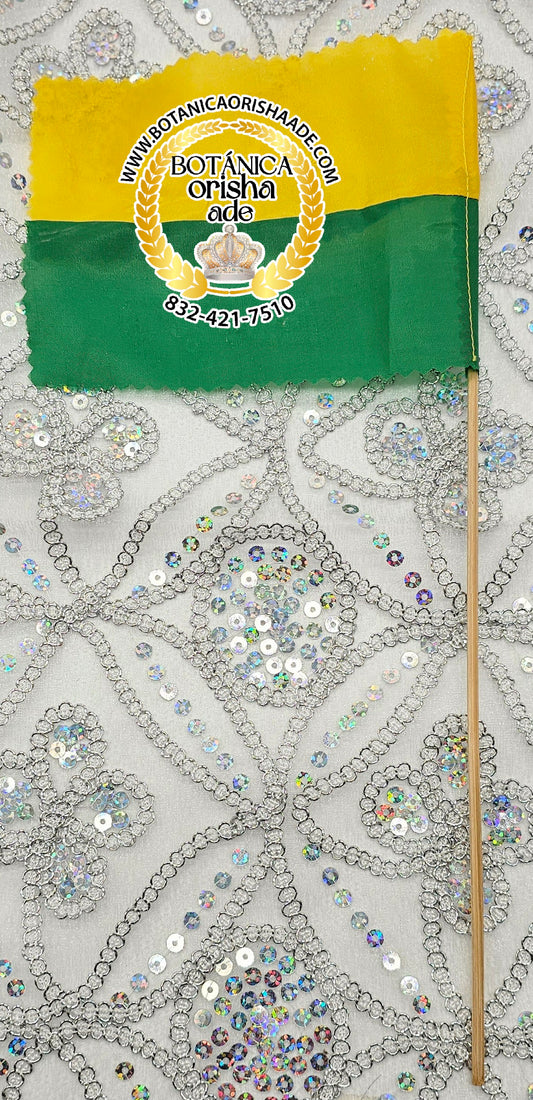 BANDERA MITAD VERDE MITAD AMARILLO