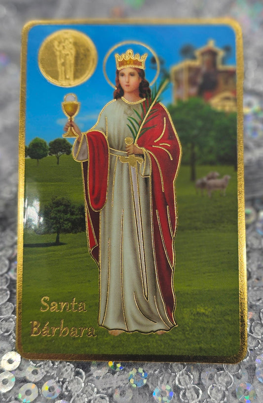 POSTAL CON ORACIÓN DE SANTA BARBARA