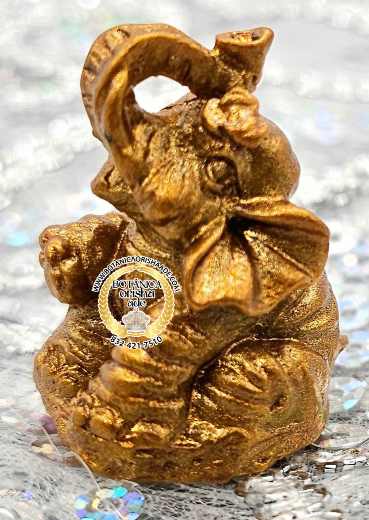 MINI GOLD SITTING ELEPHANT