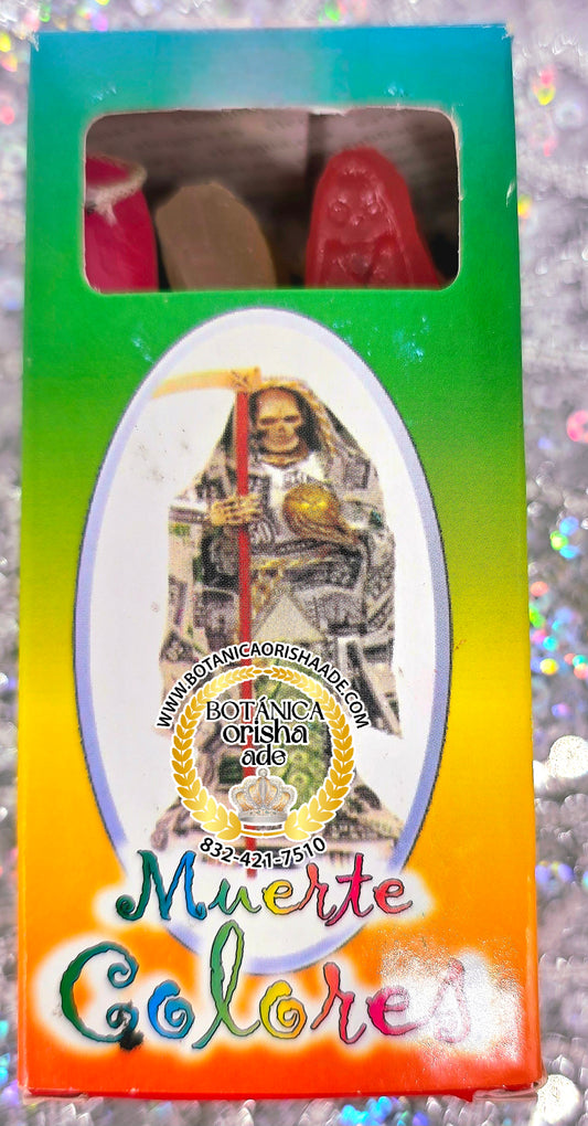 VELA DE PALO - SANTA MUERTE - DE COLORES