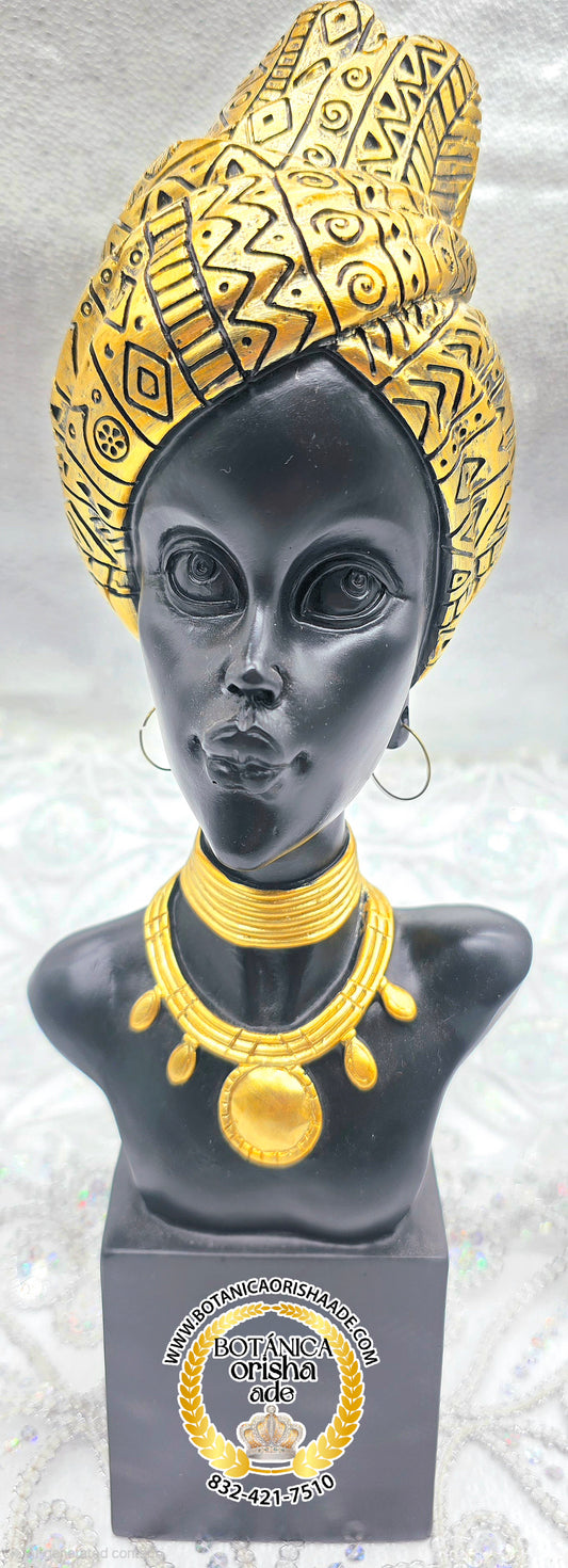ESTATUA DE AFRICANA DE ORO