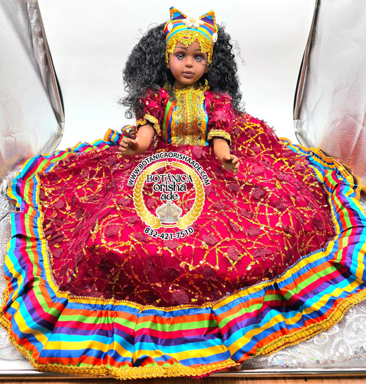 MUÑECA GRANDE VESTIDA DE 9 COLORES