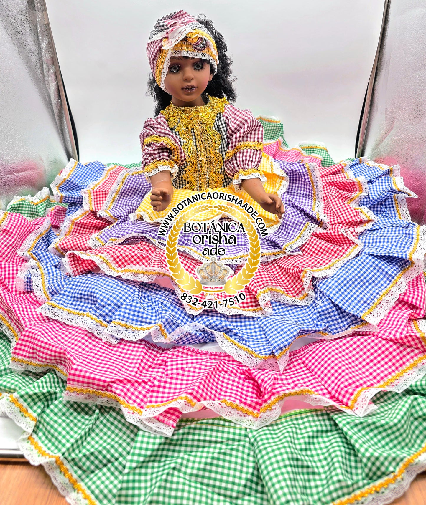 MUÑECA GRANDE VESTIDA DE 7 COLORES DE GINGA