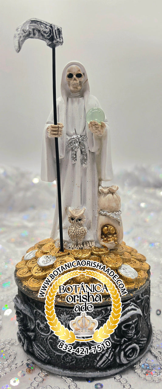 ESTATUA DE LA SANTA MUERTE BLANCA 8"