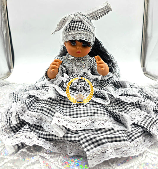 MUÑECA PEQUEÑA VESTIDA DE GINGA NEGRA