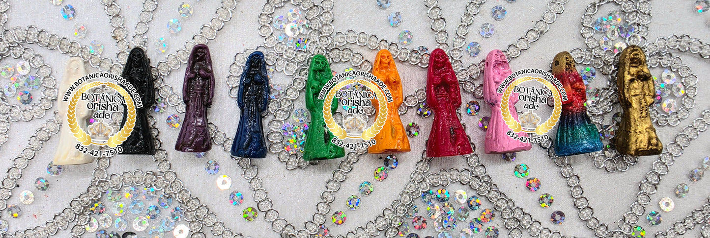 ESTATUA DE LA SANTA MUERTE MINI DORADA 1"