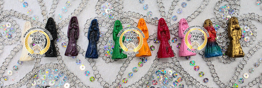 ESTATUA DE LA SANTA MUERTE MINI 7 COLORES 1"